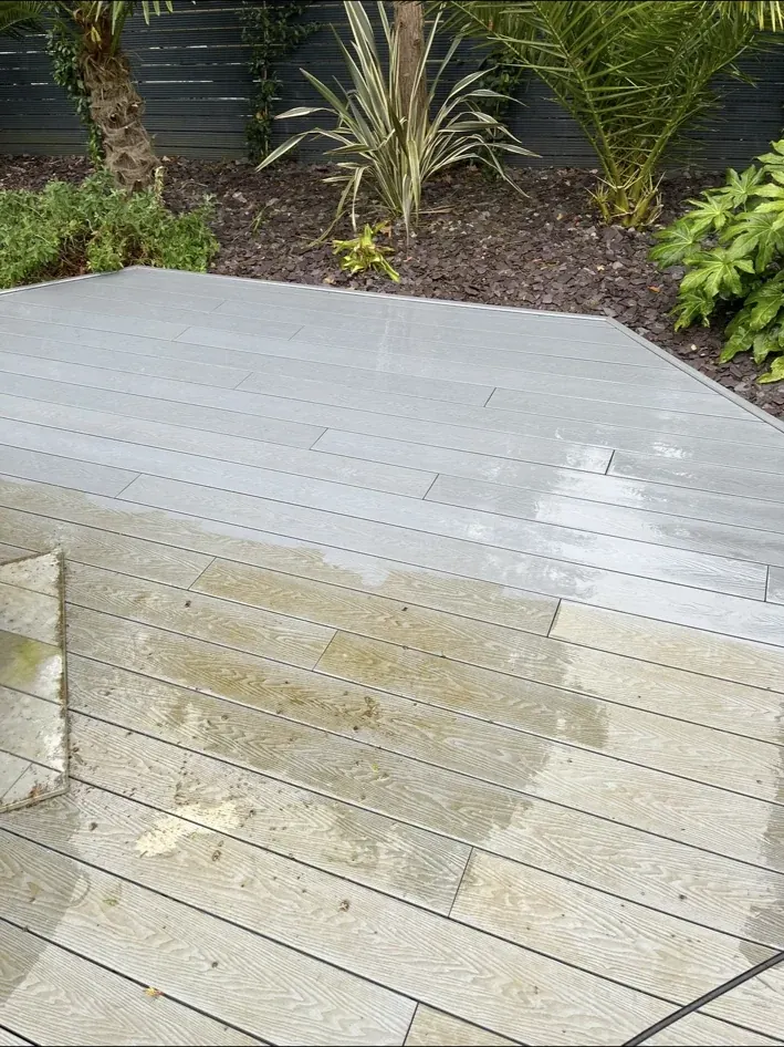 Decking being refreshed and cleaned