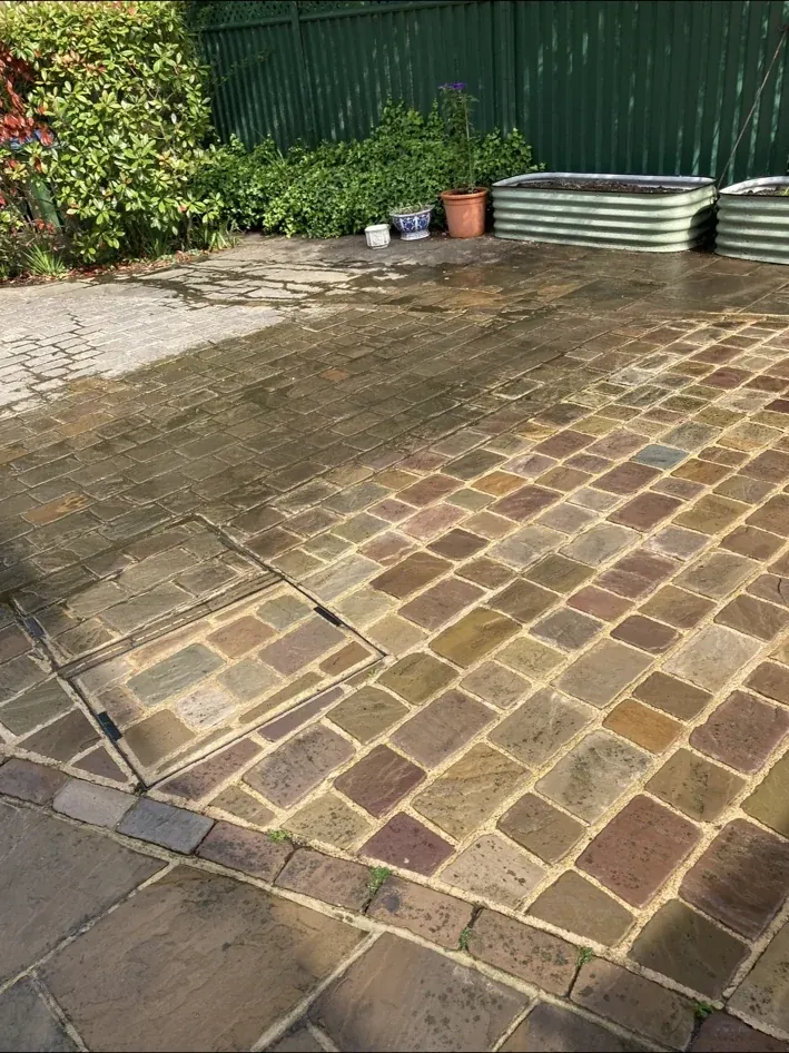 Patio and driveway cleaning transformation