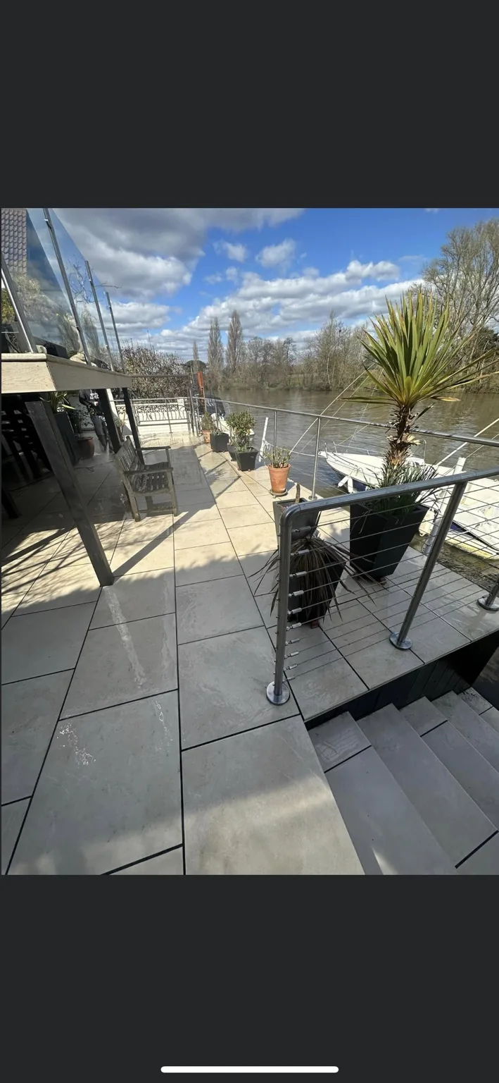Cleaned riverside patio