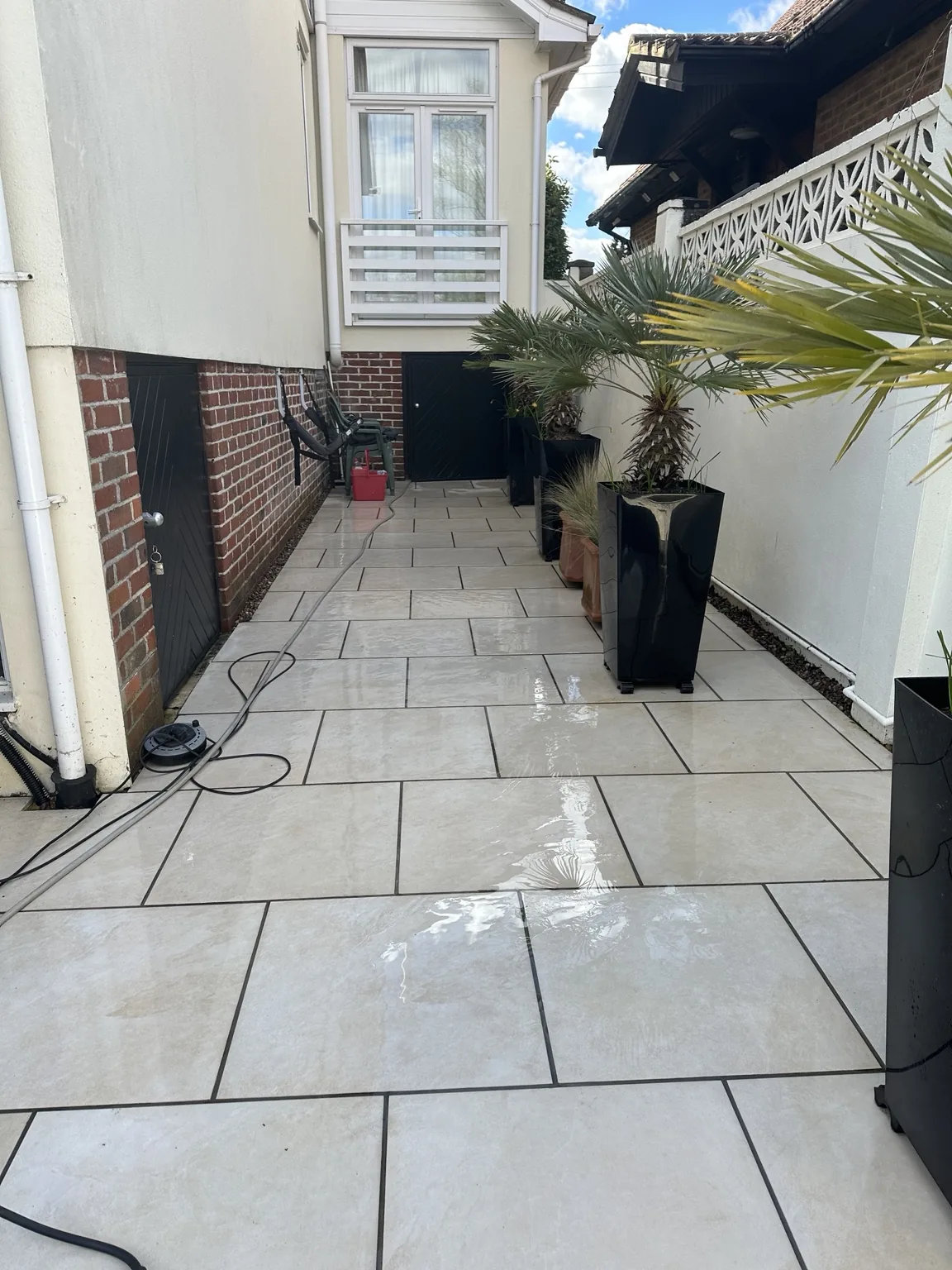 Cleaned side patio