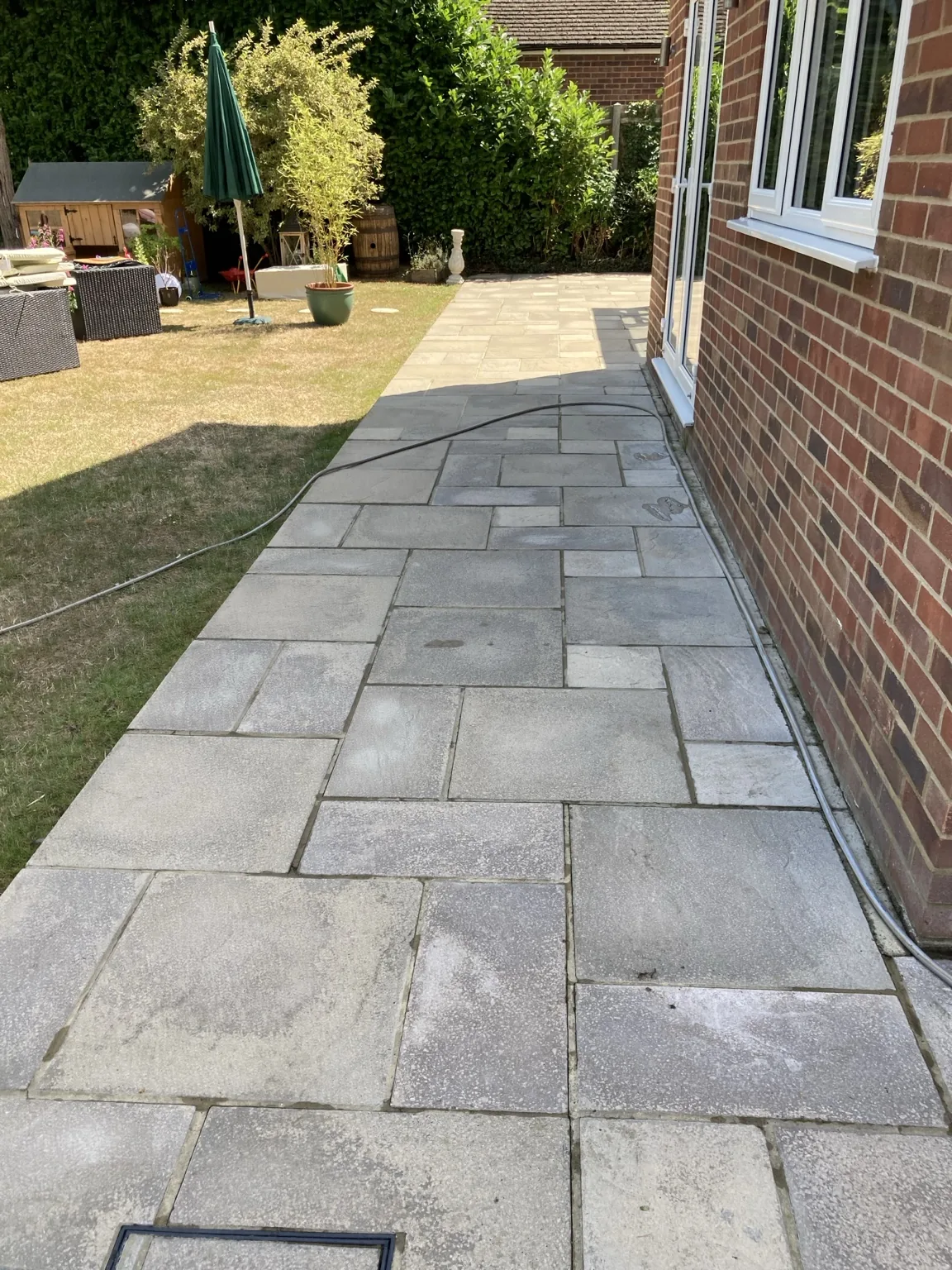 Cleaned garden paving