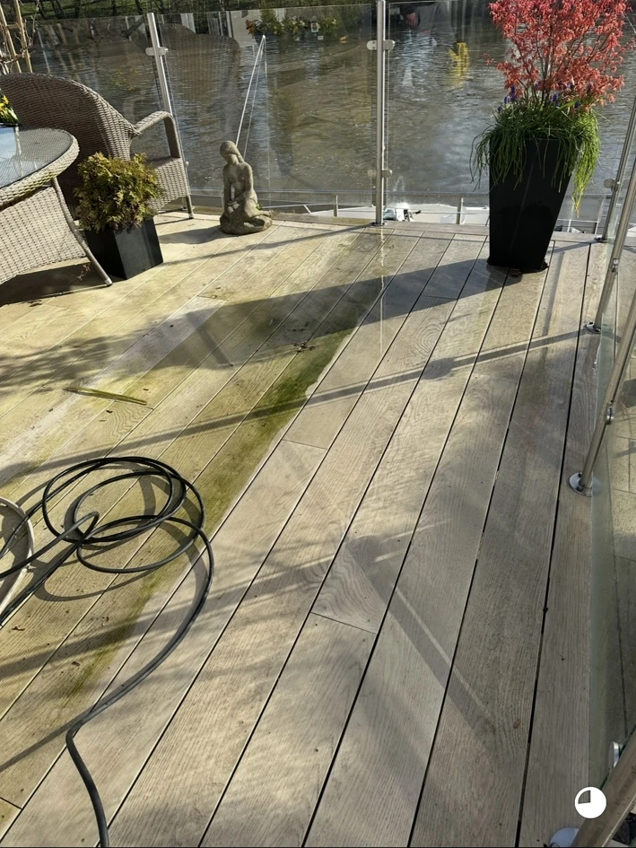 Riverside decking cleaning work
