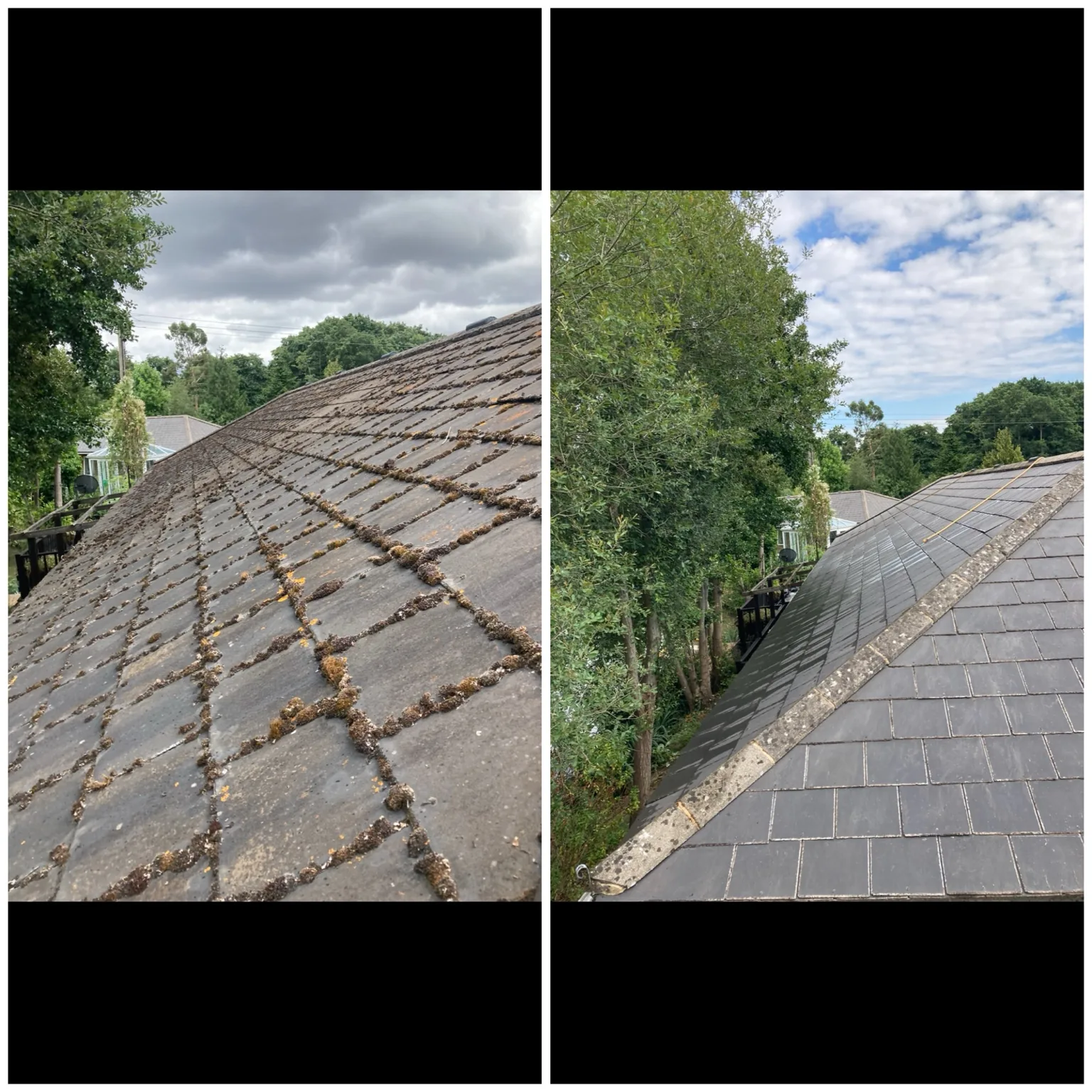 Second roof cleaning before and after